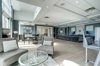Clubroom with seating and work stations